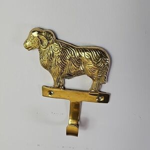 Vintage Solid Brass Sheep Wall Hanging Hook